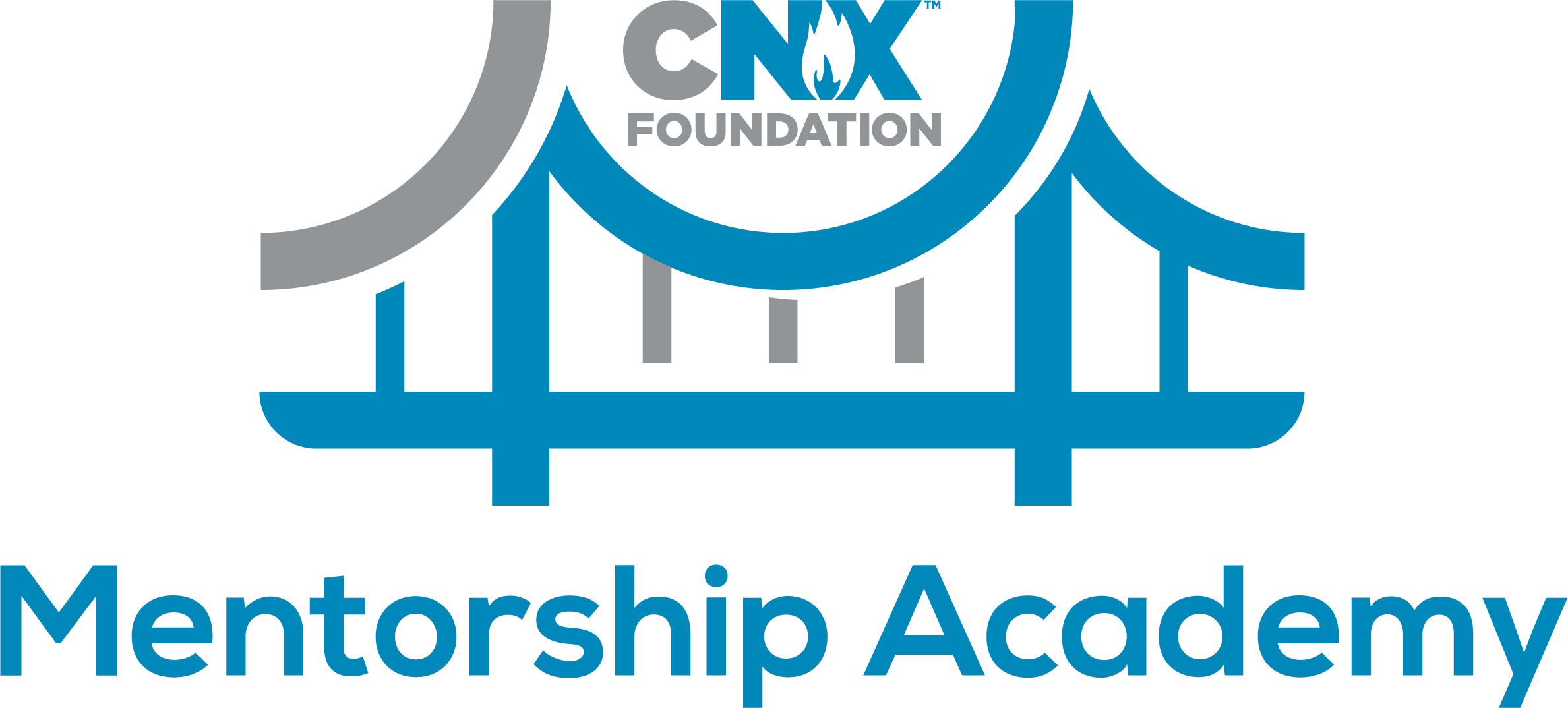 CNX Foundation logo with the text below the bridge logo that reads: Mentorship Academy